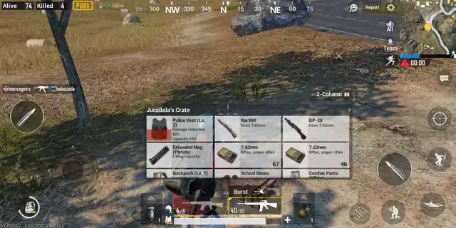 If you kill an opponent, you can collect their gear and guns.
