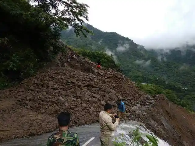 Debris from landslides blocked several key highways in Manipur.