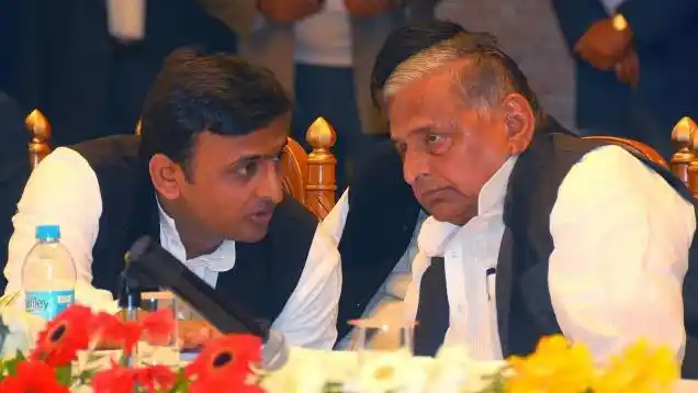 Mulayam Singh Yadav and Akhilesh Yadav.
