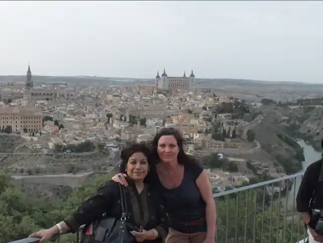 The author with a new friend in Toledo.