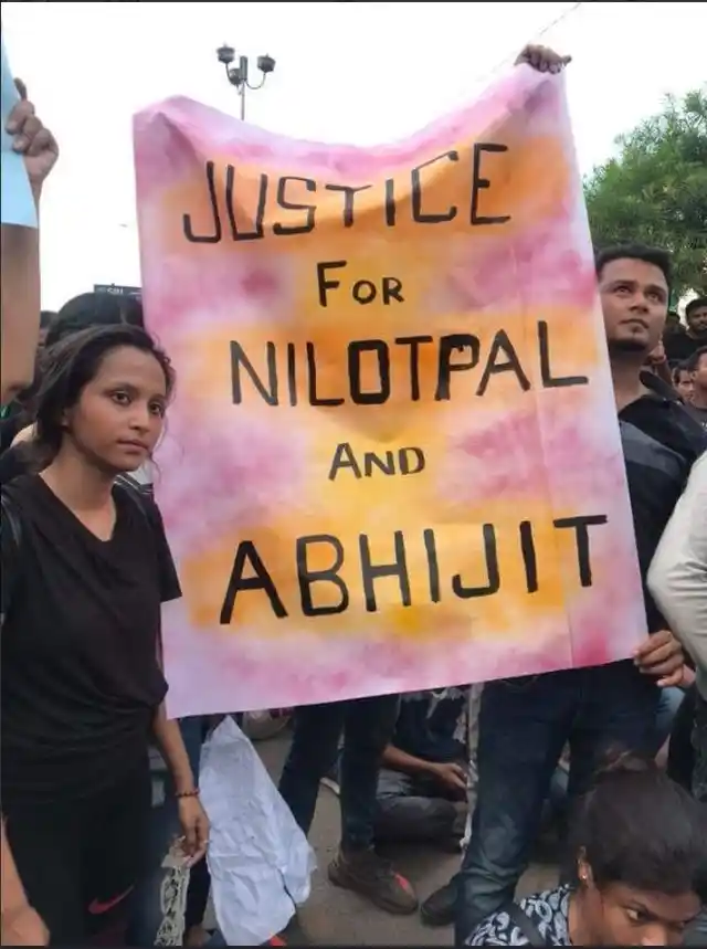 Students and civil rights activists protested in Guwahati on Sunday.