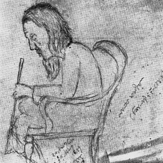 This is only portrait of Lalon made during the mystic’s lifetime, believed to have been sketched on a boat by the River Padma. (circa 1889).