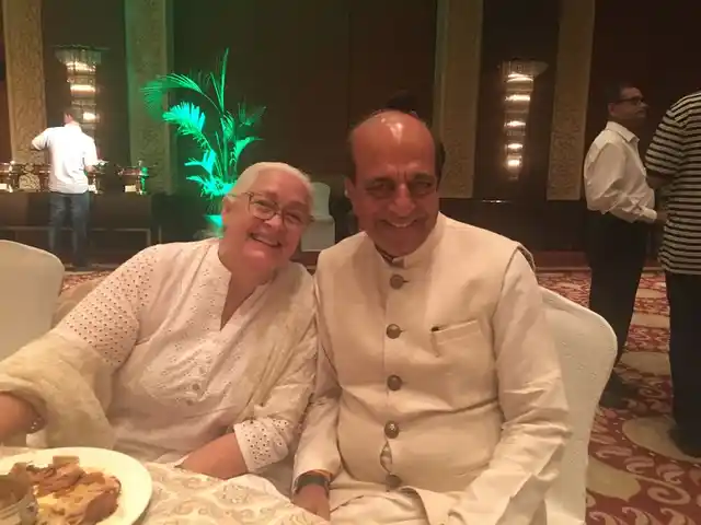 Dinesh Trivedi with prominent actress Nafisa Ali.