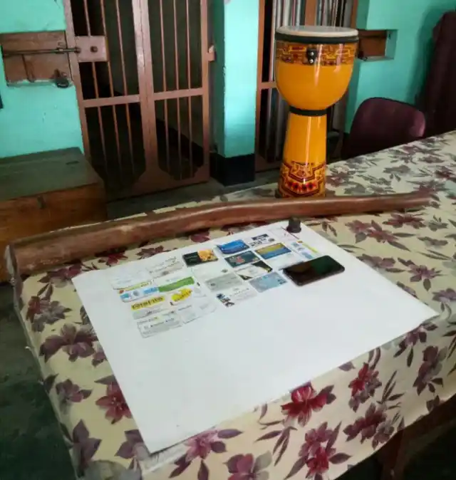 Musical instruments recovered from Abhijeet’s SUV. 