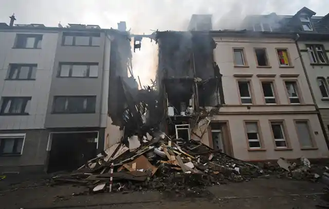 The apartmet building was destroyed after an explosion in Wuppertal, Germany. 