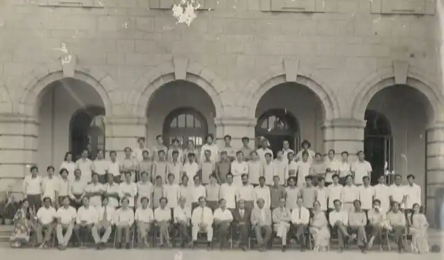 This photo of the Department of Physics in 1975 with 78 people in it has only three women: “Miss SS Kulkarni” on the extreme left, “Dr Mrs Kumari Santosh” towards the right, and “Mrs CR Varalakshmi” on the extreme right