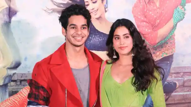 Ishaan Khatter and Janhvi Kapoor at the <i>Dhadak</i> trailer launch. 