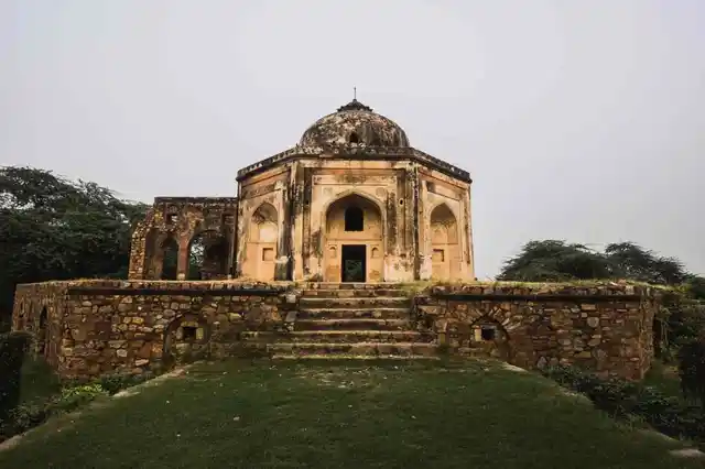 The view from the rear end of the tomb, Mehrauli Archaeological Park.