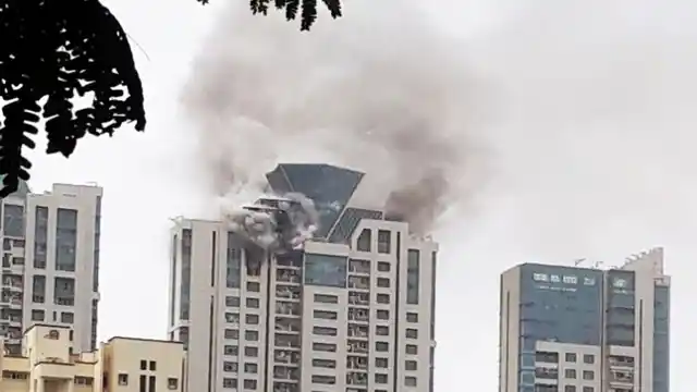Fire breaks out at a Mumbai high-rise on 13 June. 