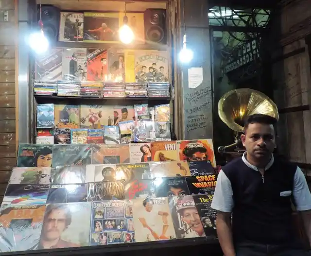 Danish Ashraf in front of his shop The Record Prince – the Mecca of vinyl records