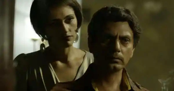 Kubbra Sait as Cuckoo and Nawazuddin as Ganesh Gaitonde in a still from <i>Sacred Games</i>.
