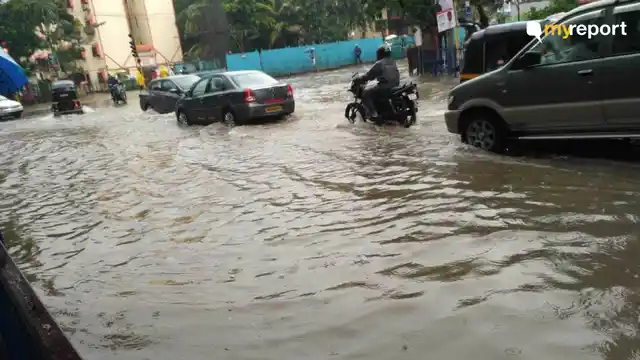 Dahisar Station submerged in water. 