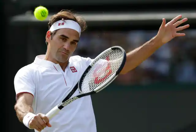 Roger Federer in action. 
