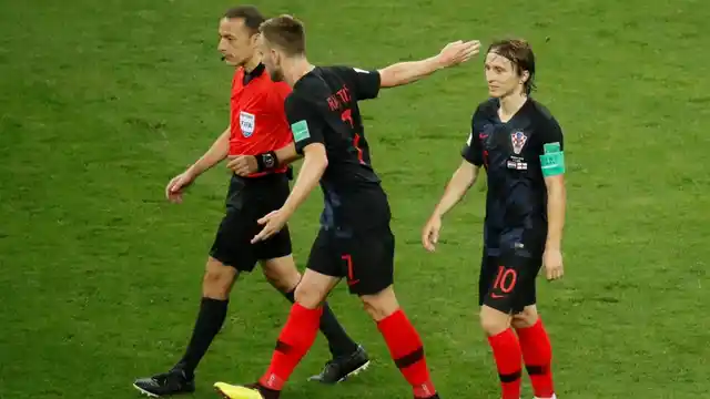 Croatia’s Ivan Rakitic (left) and Luka Modric during their semi-final match against England on Wednesday.
