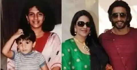 File photos of Ranveer Singh with mother, Anju Bhavnani. 