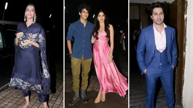 Stars at the screening of <i>Dhadak.</i>
