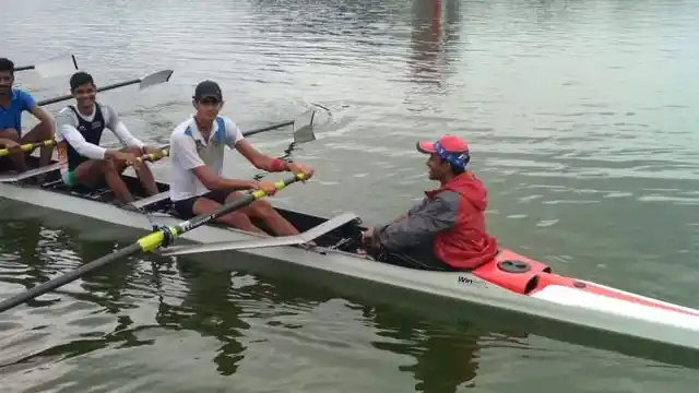 Rohit is the coxswain whose job is to sit on the back of the boat and pass on instructions to the rowers.