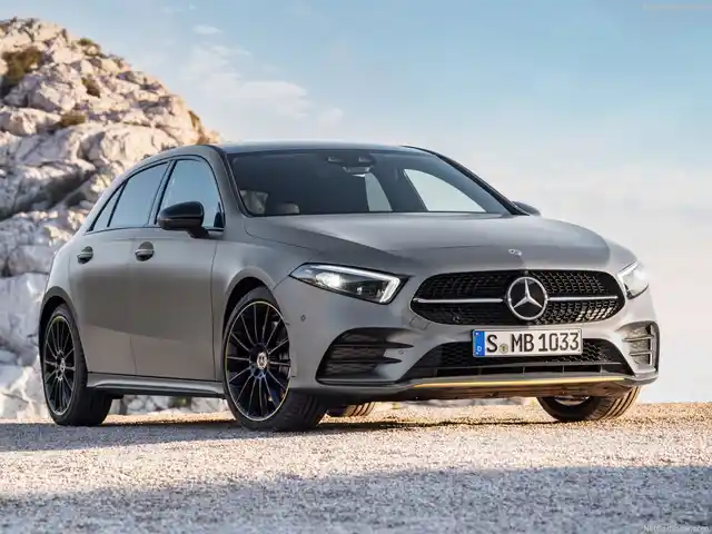 The upcoming A Class will sport Mercedes’ new design language with sleeker headlamps.