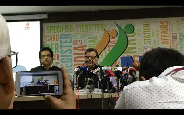 The NRC announcement on 30 July, 2018 at the NRC headquarters in Guwahati. 