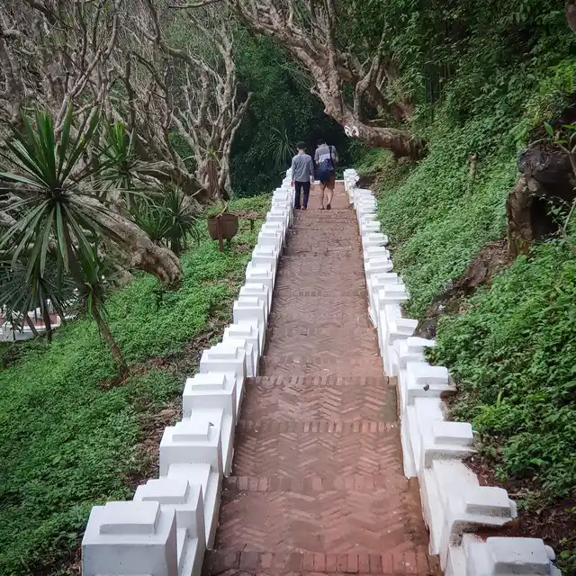 Phou Si Mountain with steps that create an optical illusion.