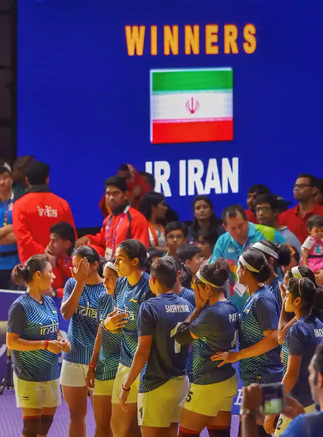 Jakarta: India’s women’s kabaddi team after losing against Iran in the finals at the Asian Games 2018, in Jakarta.