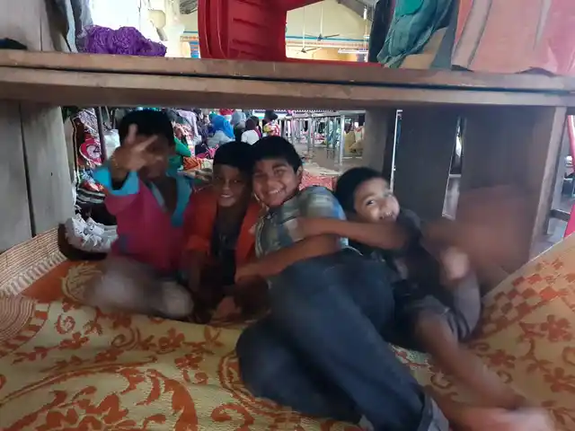 The kids in the temporary relief camps set up by residents of Suntikoppa.