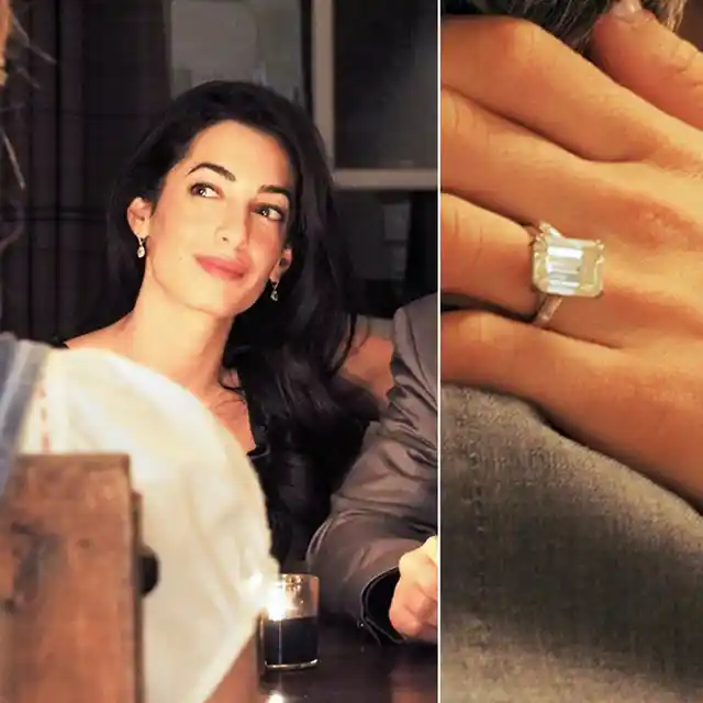George Clooney proposal Amal Alamuddin in April 2014 and the two married four months after in the month of September.