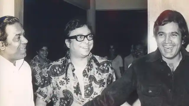 Shakti Samanta with RD Burman and Rajesh Khanna.
