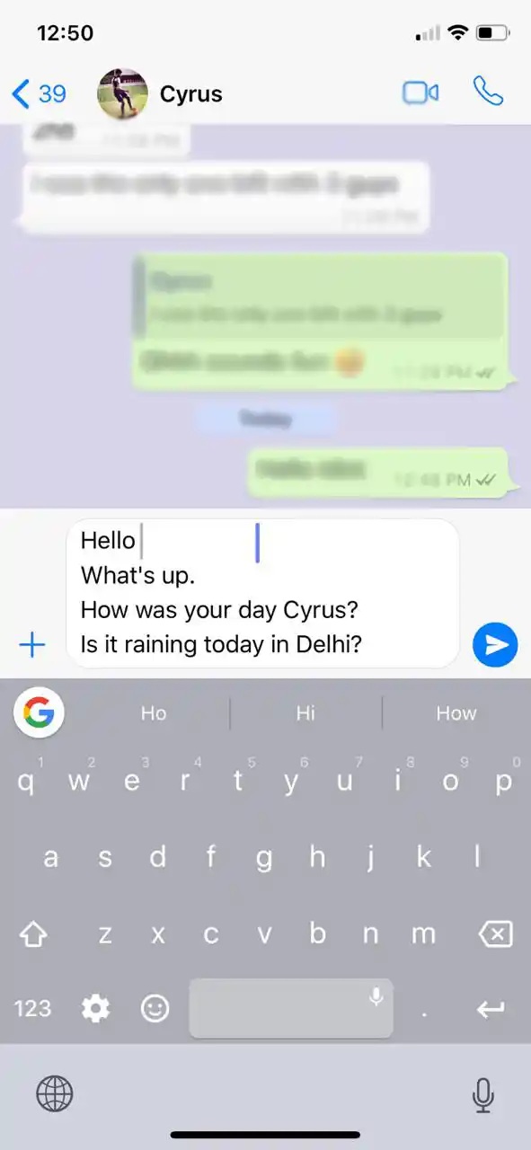 Track pad feature on the new iOS 12.