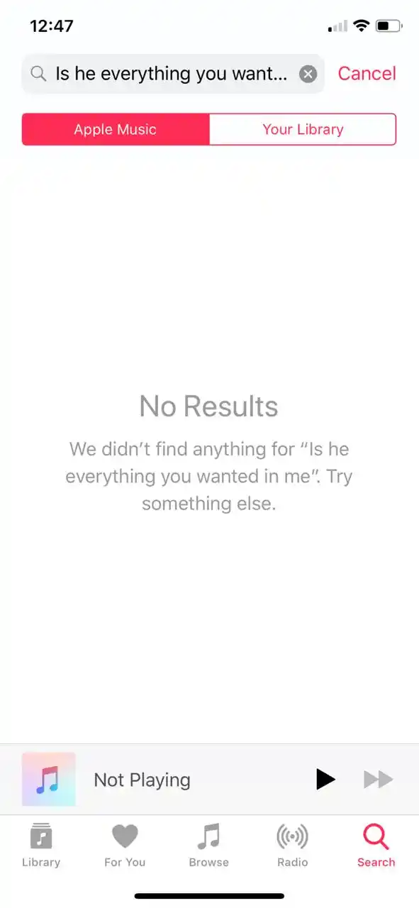 It was surprising that Apple Music couldn’t search What Goes Around!