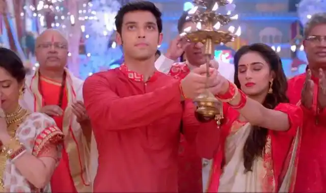Anurag and Prerna during a Durga Puja sequence.