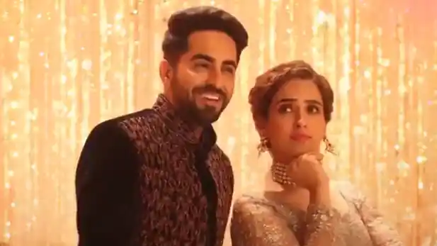 Ayushmann Khurrana and Sanya Malhotra in <i>Badhaai Ho</i>.