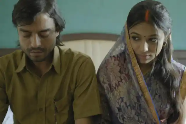 Saharsh Kumar Shukla and Taneea Rajawat in a still from the film. 