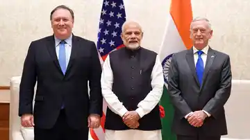 US Secretary of State Mike Pompeo and Defence Secretary James Mattis met Prime Minsiter Narendra Modi in Delhi. 