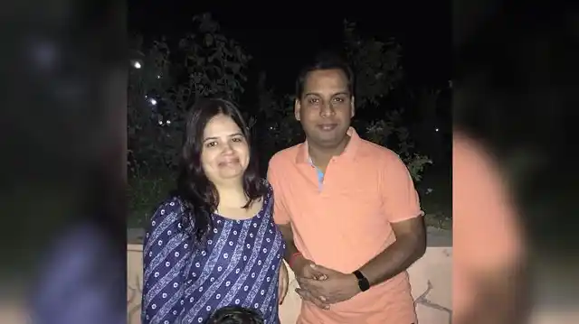 Vivek with his wife Kalpana in a photo dated to 2015. 