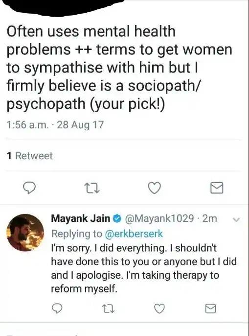 The accuser’s name on Twitter has been blanked out in accordance with The Quint’s editorial policy. 