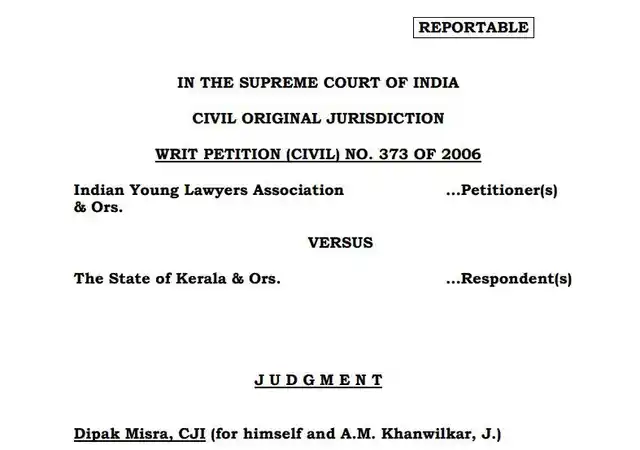 A Public Interest Litigation (PIL) challenging the ancient diktat barring women of menstruating age from entering the Sabarimala Ayyappa Temple in Kerala.