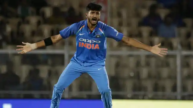 India’s Khaleel Ahmed finished with figures on 3/13 in 5 overs.
