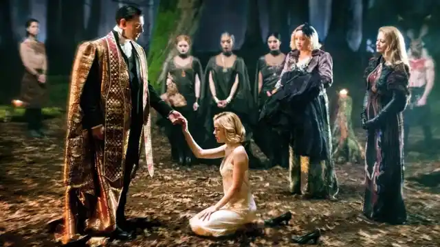 A sinister still from <i>The Chilling Adventures of Sabrina</i>.