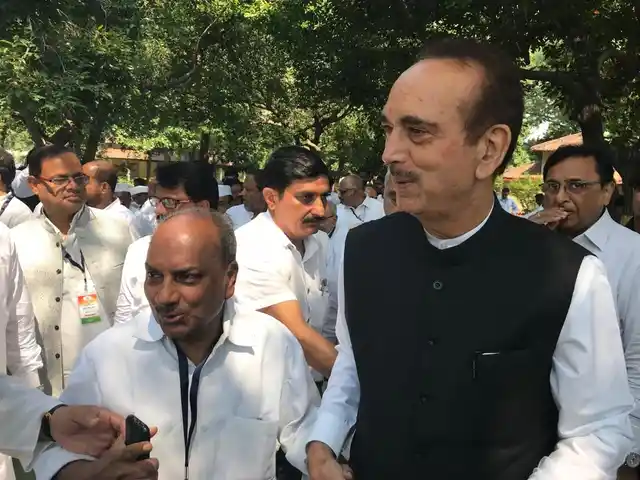 Congress leader Ghulam Nabi Azad at Sevagram Ashram.