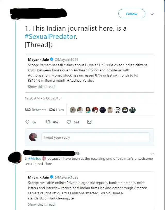 The accuser’s name on Twitter has been blanked out in accordance with The Quint’s editorial policy.