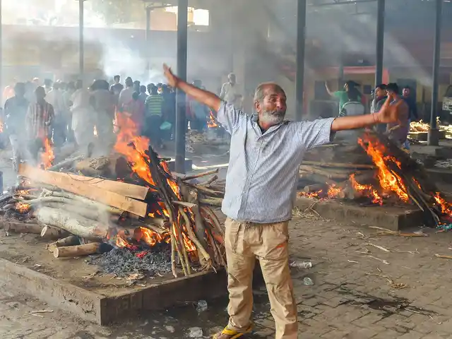 Mass cremations arranged for victims of the Amritsar tragedy.