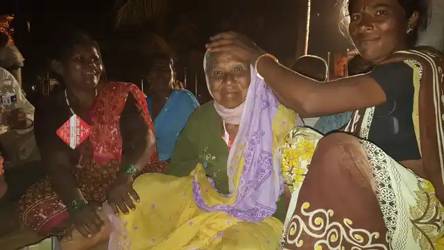 A 75-year-old at the protest march. She walked nearly 40 kms on Wednesday.