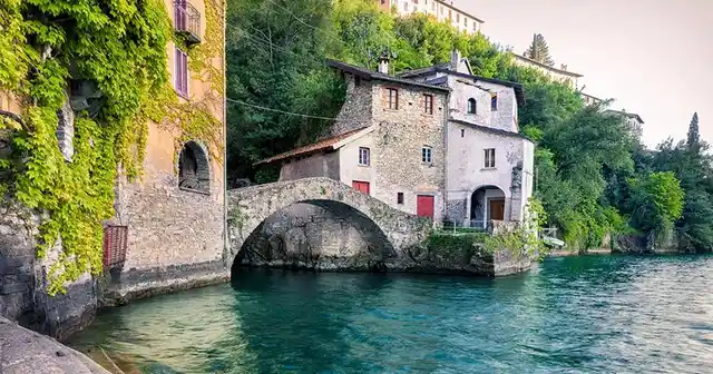 A view of Strada Regia, the pathway built during the Romans that connects the towns of Como and Bellagio.