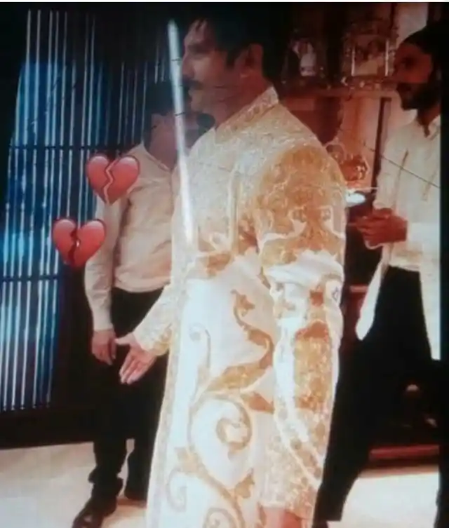 Ranveer Singh in his white-and-gold wedding finery.