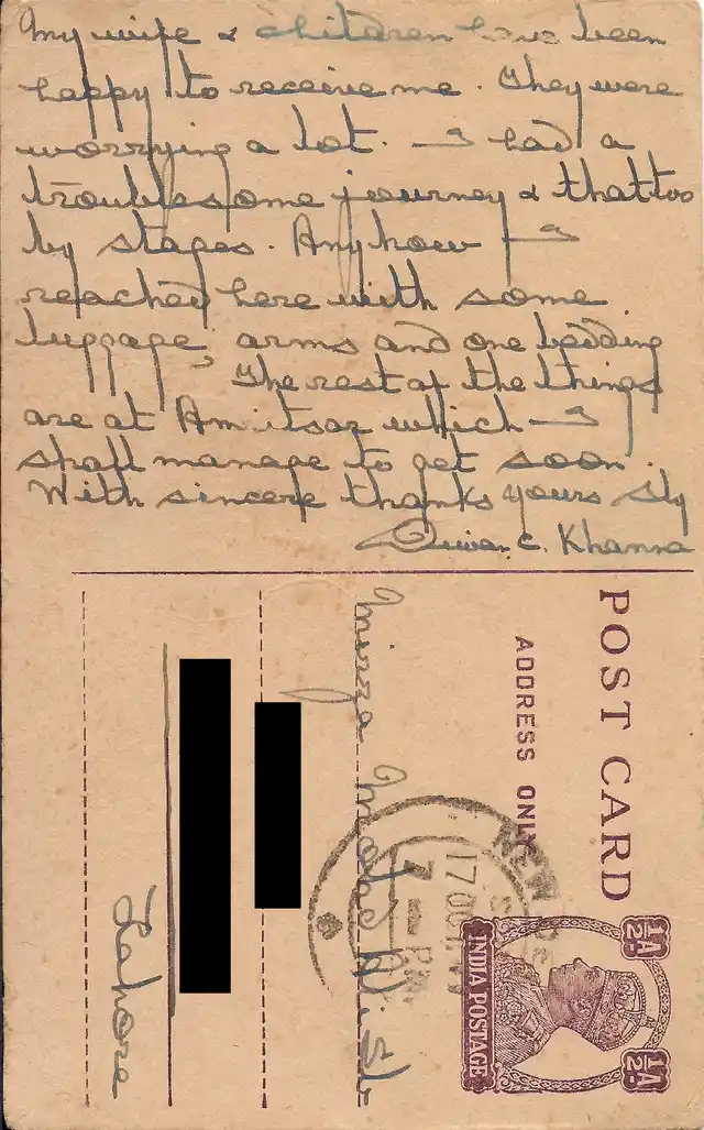 His letter to my great-grandfather expresses gratitude for the latter’s help in arranging for his safe travel to Delhi and deep anguish for having to leave his motherland.