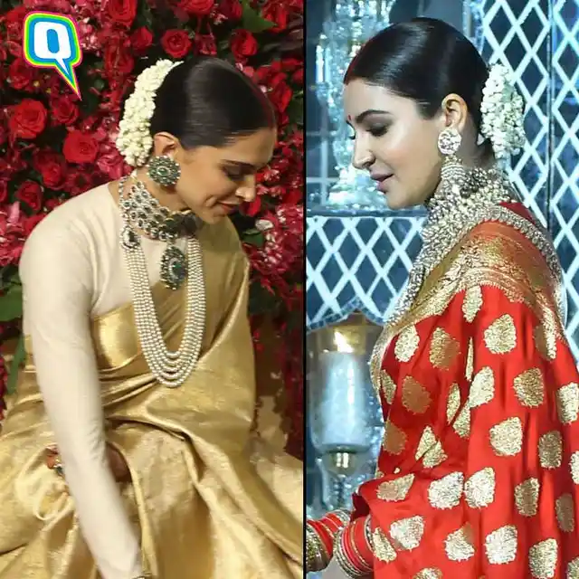 Deepika and Anushka in banarasi saris.