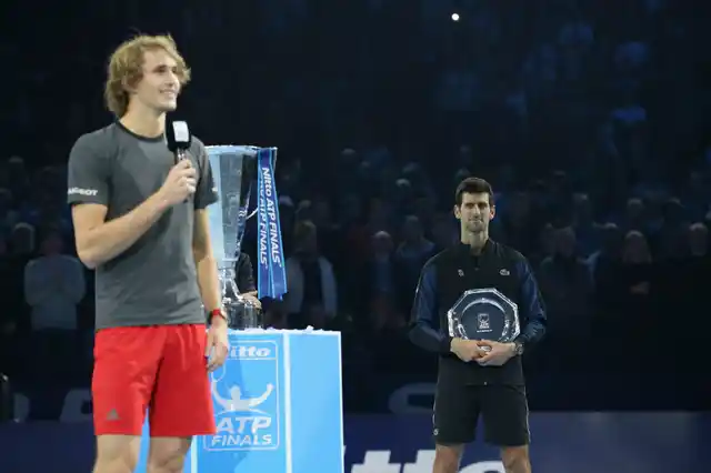 Made to wait: Djokovic was unable to level Roger Federer’s record of six ATP Finals titles