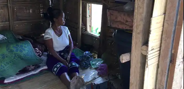 Ahoila Rani in her hut.