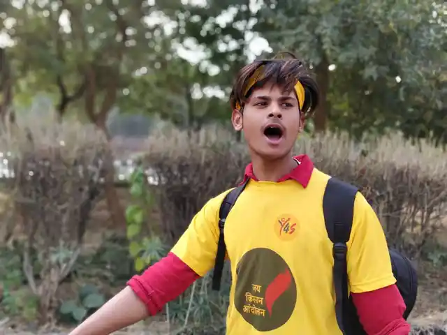 Abhyas, 16, Panchkula, class 9. He was at the protests to support farmers so that they get their rights. 